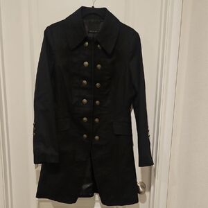 The Limitef Black Double-Breasted Steampunk Style  Jacket Size S